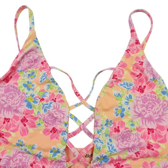 Dippin Daisys Swimsuit Womens XL Pink Bliss One-Piece Floral Summer Pool Beach - Picture 2 of 11